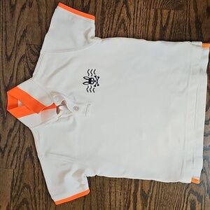 Psycho Bunny White and Orange Kids Polo Shirt